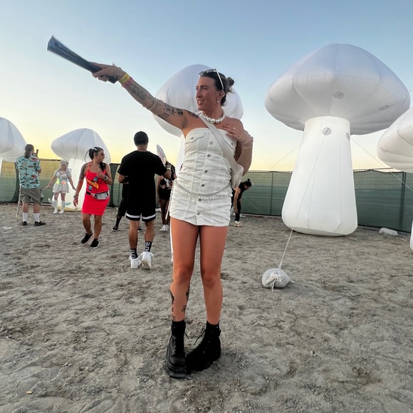 Pull&Bear White denim mini dress - Picture 7 of 14